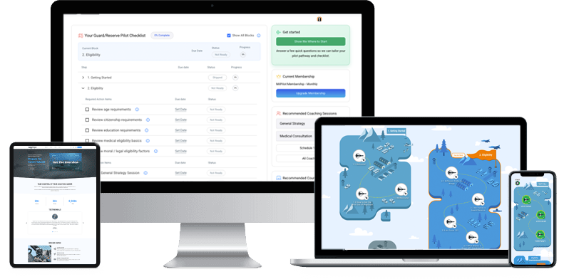 Computer screens showing the Pilot Pathway